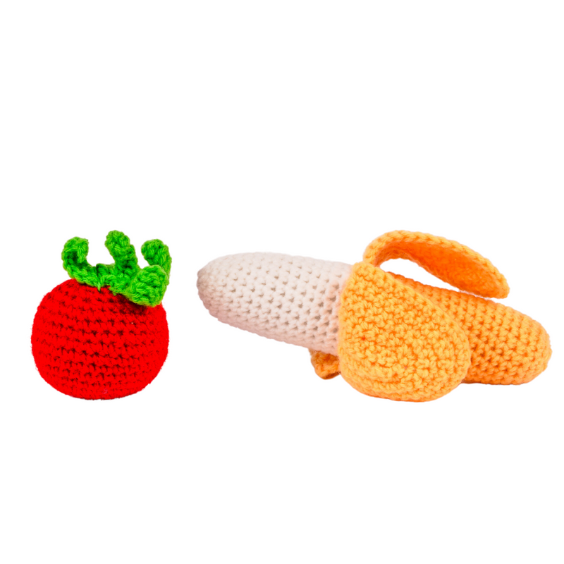 Crochet Fruits & Vegetable Toys | Play Food for Kids (10 Pcs)