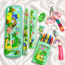 Dino Theme Stationery Rakhi Combo – Dino Pencil Box Set with Dino Rakhi for Kids
