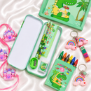 Dino Theme Stationery Rakhi Combo – Dino Pencil Box Set with Dino Rakhi for Kids