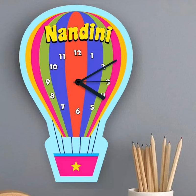 Hot Air Balloon Wall Clock ( Personalization Available )