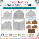 India Monuments Mega Coloring Combo - 10 Poster Mega Art Combo | 2 Themes - Monuments of India & Forts of India | Premium Art Sheets with Coloring Pens | Perfect for Gifting Adults, Kids, Teens - JoGenii