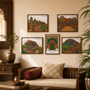 India Monuments Mega Coloring Combo - 10 Poster Mega Art Combo | 2 Themes - Monuments of India & Forts of India | Premium Art Sheets with Coloring Pens | Perfect for Gifting Adults, Kids, Teens - JoGenii