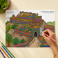 India Monuments Mega Coloring Combo - 10 Poster Mega Art Combo | 2 Themes - Monuments of India & Forts of India | Premium Art Sheets with Coloring Pens | Perfect for Gifting Adults, Kids, Teens - JoGenii