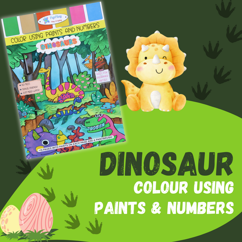Dinosaurs Coloring Book- Color Using Paint & Numbers