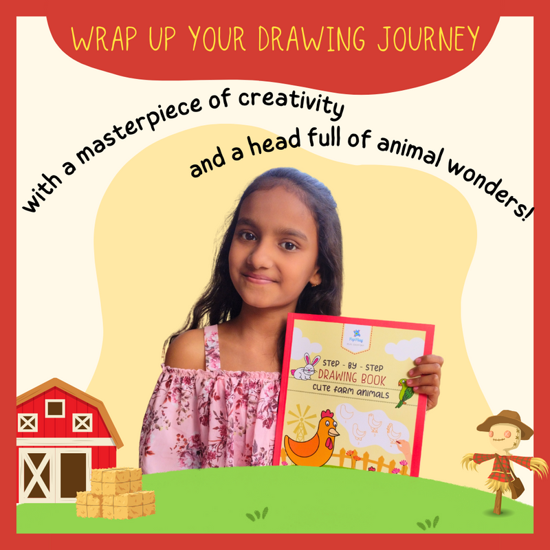 PepPlay Step by Step Drawing Book - Cute Farm Animals
