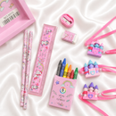 Unicorn Theme Stationery Rakhi Combo – Unicorn Pencil Box Set with Castle Rakhi for Kids