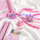 Unicorn Theme Stationery Rakhi Combo – Unicorn Pencil Box Set with Castle Rakhi for Kids