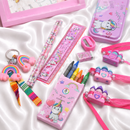 Unicorn Theme Stationery Rakhi Combo – Unicorn Pencil Box Set with Castle Rakhi for Kids