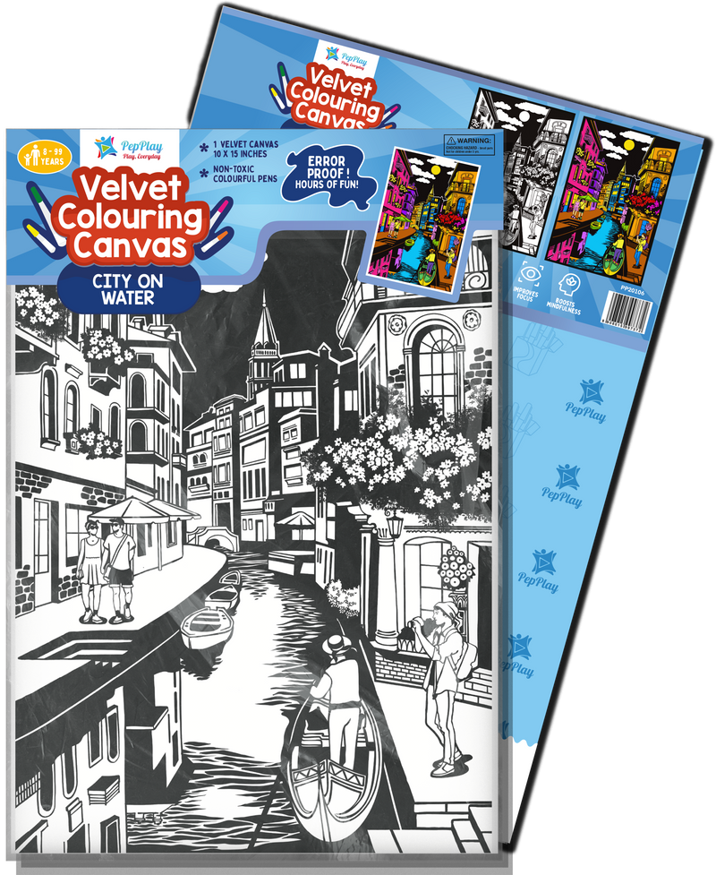 PEPPLAY VELVET COLOURING POSTERS - CITY ON WATER