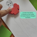 JoGenii I Can Be a Fashion Designer – Stamping Kit - diy kit colouring & painting gift, reusable craft colour set for 3, 3+, 4-5, 5+ year girls, play & learn birthday gift, arts and crafts