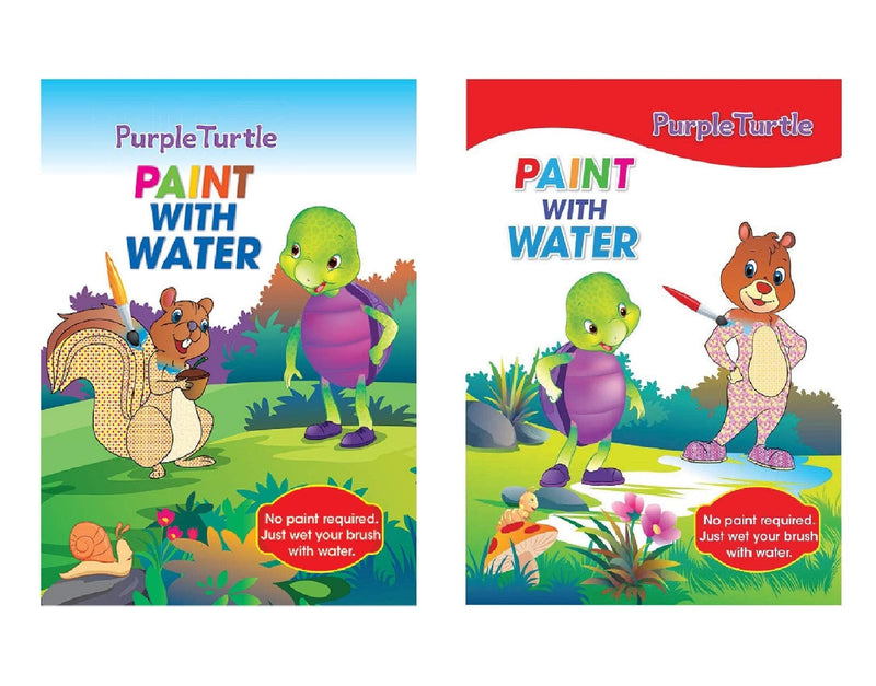 Purple Turtle Paint with Water Books for 3 to 5 year Kids (Combo of 2 Colouring Books)