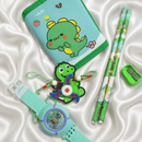 Luggage Packing Stationery Rakhi Combo – Complete School Essentials Gift Set with Watch, Wallet & Rakhi- Green