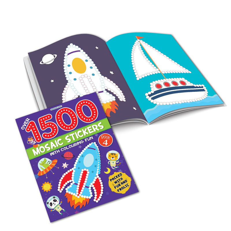 1500 Mosaic Stickers Books Pack - A Set of 4 Books  Sticker Book for Kids Age 4 - 8 years