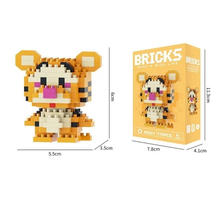 Mini Animal Lego Micro Building Blocks Set 3D Model Animal Educational Construction Toy Building Blocks (Bricks) – 2-Inch Cartoon Animal Toy Set for Kids | Birthday Return Gift & Desk Decor Idea - BUY 3 GET 1 FREE