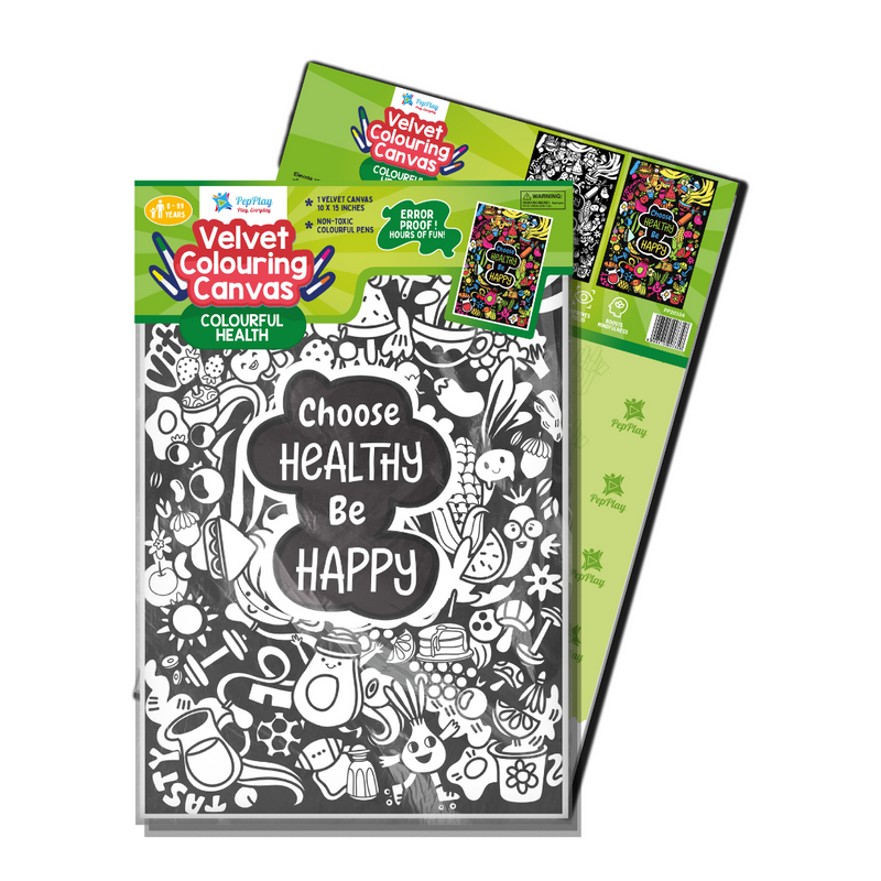 PEPPLAY VELVET COLOURING POSTERS - COLOURFUL HEALTH