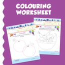 Purple Turtle Worksheets for LKG Kids (4-5Years)