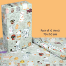 eVincE set of 10 Informative Cat Gift Wrapping Paper | 70 x  50 cm | For all Occasion Celebration