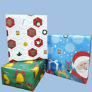 eVincE assorted Christmas wrapping paper | 3 designs 15 sheets | Green Bells, Santa, White Red Xmas party theme | 70 x 50 cms sheets