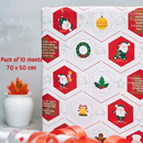 eVincE Christmas Gift Wrapping Paper for kids | White & Red Xmas Elements with Facts | Pack of 10 Sheets | 70 x 50 cms