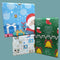 eVincE assorted Christmas wrapping paper | 3 designs 15 sheets | Green Bells, Blue red Santa, Xmas stamps pattern | 70 x 50 cms sheets