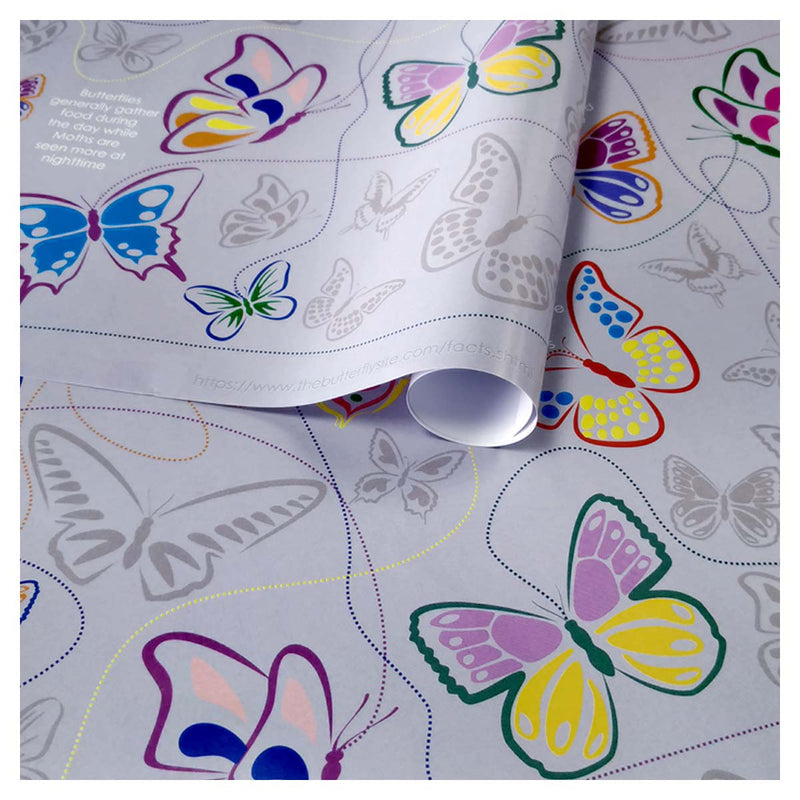 eVincE Butterfly Wrapping Paper | Facts Printed with Match the Butterfly fun | 70 x 50 cms | Pack of 10 Sheets