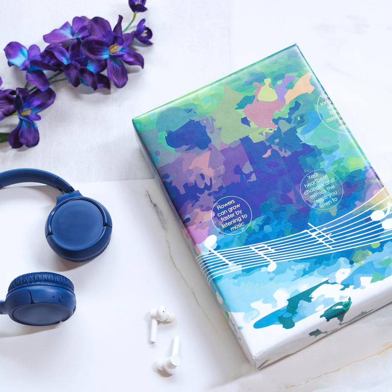 eVincE Assorted Gift Wrapping Paper | Floral, Hot Air Balloon & Music 3 Designs with facts | 70 x 50 cms - 15 sheets