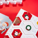 eVincE Christmas Gift Wrapping Paper for kids | White & Red Xmas Elements with Facts | Pack of 10 Sheets | 70 x 50 cms