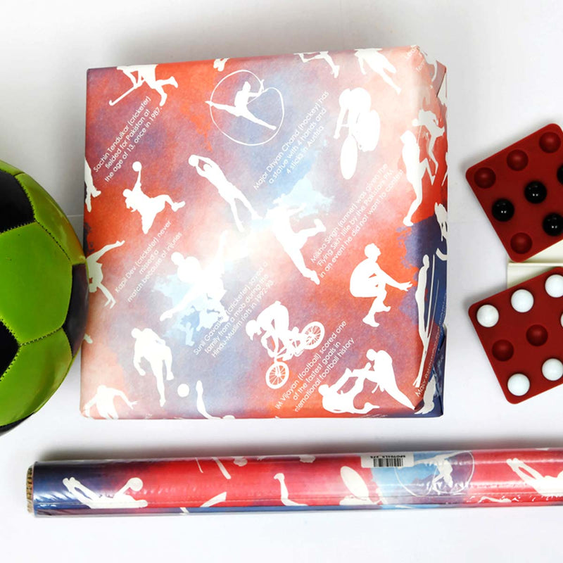 eVincE Assorted Gift Wrapping Paper | Dogs, Sports & Cats, 3 Designs with facts | 70 x 50 cms - 15 sheets