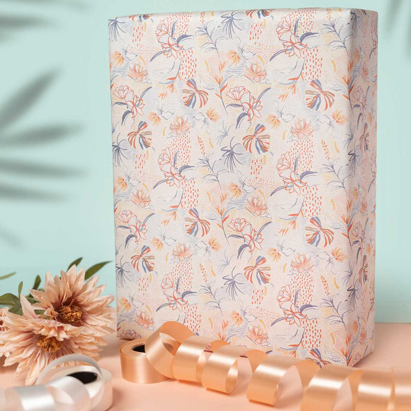 eVincE Assorted Gift Wrapping Paper | Floral Patterns, 3 Design patterns | 70 x 50 cms - 15 sheets