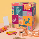 eVincE 15 Gift Wrapping Paper | Monkey, Giraffe, Dinosaur (70 x 50 cms Sheets) | Informative Assorted 3 designs pattern