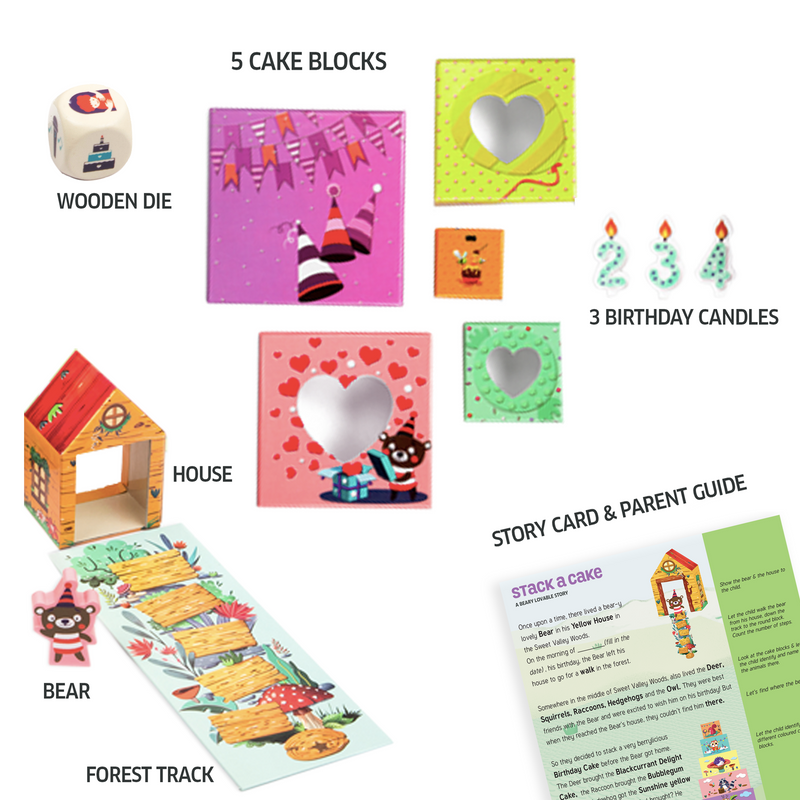 Stack a Cake, First Stacking Board Game, Roll and Play-Sing and Dance
