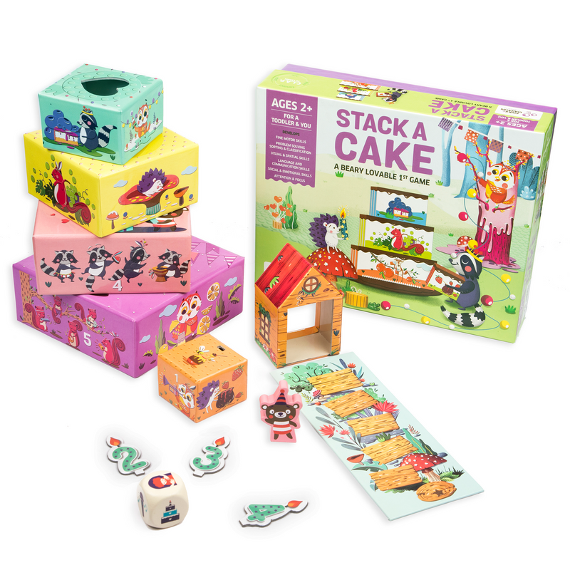 Stack a Cake, First Stacking Board Game, Roll and Play-Sing and Dance