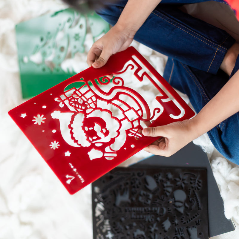Christmas Stencil with Scratch Paper