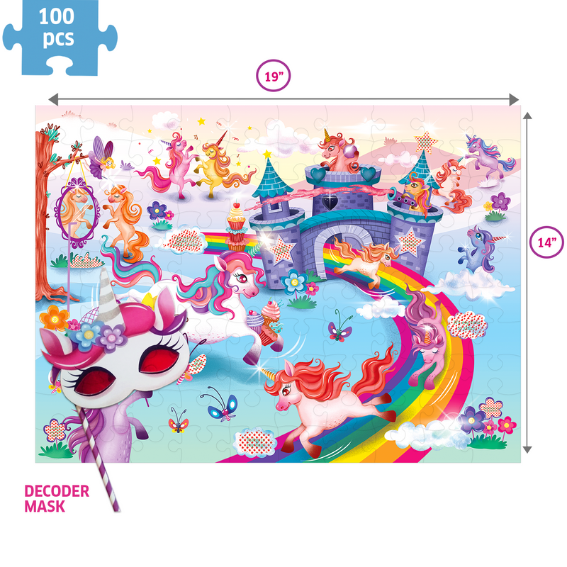 I Love Unicorns Secret Message Jigsaw Puzzle 100 Pcs