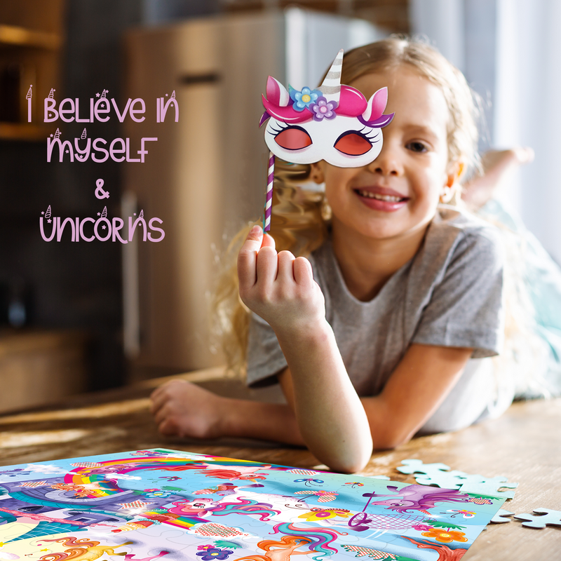 I Love Unicorns Secret Message Jigsaw Puzzle 100 Pcs