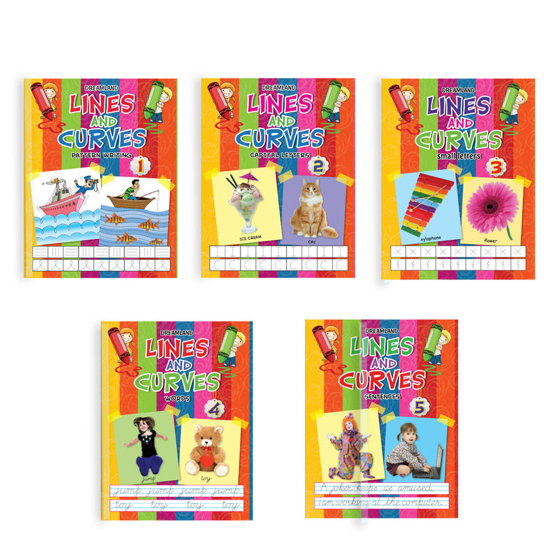 Lines and Curve - Pack (5 Titles) : Early Learning Children Book By Dreamland Publications 9788184518221