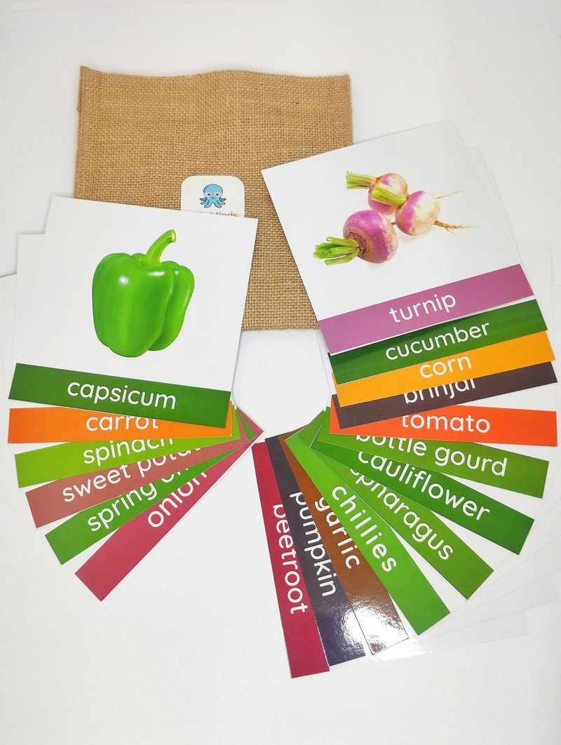 ZulaMinds Vegetables Flash Cards