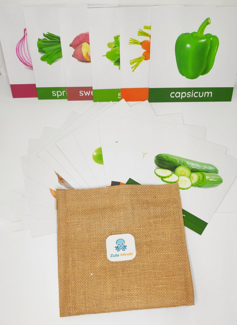ZulaMinds Vegetables Flash Cards