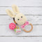Crochet Rabbit Rattle Cum Soft Toys - Cream