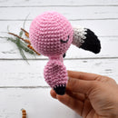 Amigurumi Flamingo Rattle Cum Soft Toys - Pink