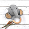 Amigurumi Elephant Rattle Cum Soft Toys - Gray
