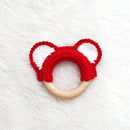Beech Wood Ring Shape Teether - Red