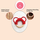 Beech Wood Ring Shape Teether - Red