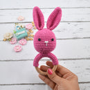 Bunny Baby Gift Rattle Cum Soft Toys - Pink