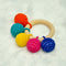Crochet teething ring rattle - Multicolor