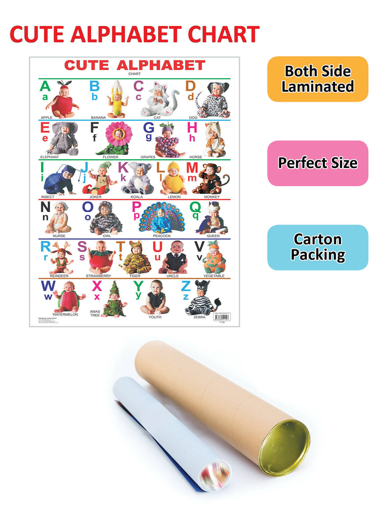 Cute Alphabet : Reference Educational Wall Chart By Dreamland Publications 9788184511147