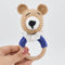 Cotton Crochet Baby Handheld Bunny Bear Rattle - Buiscuit