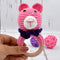 Cotton Crochet Baby Handheld Bunny Bear Rattle - Pink