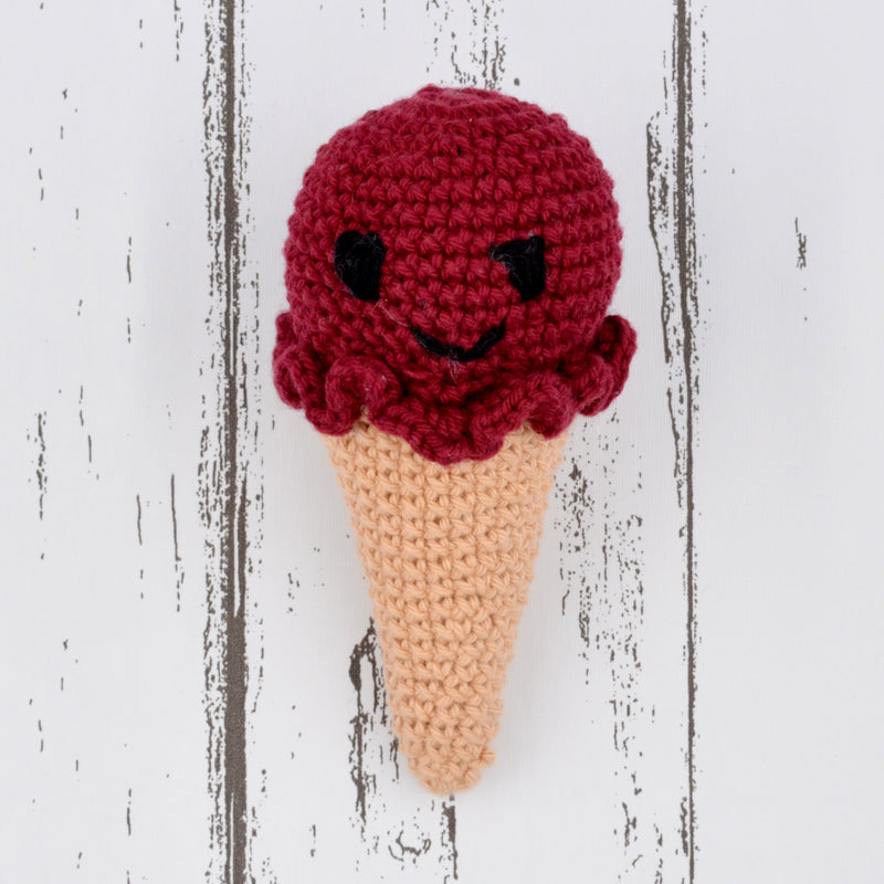 Amigurumi Tiny Baby Ice Cream Cone - Maroon