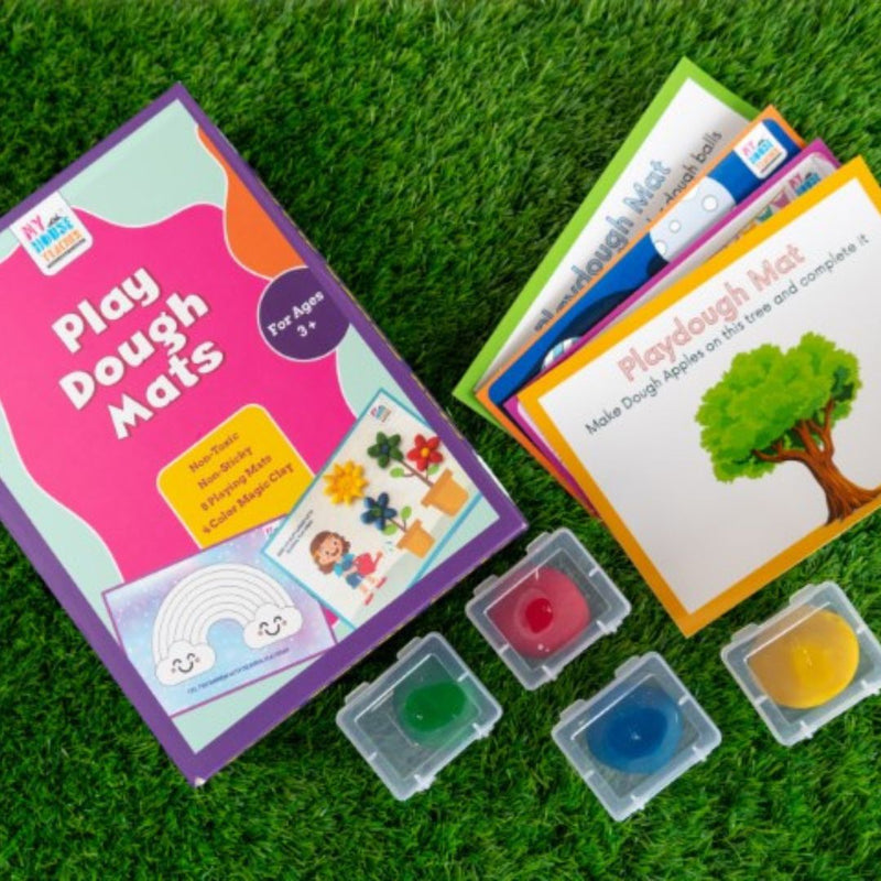 Play Dough Mats Set - Creative 8 mats with 4 non-sticky and toxic clay